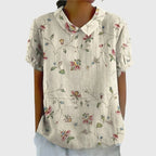Jenna | Women's Relaxed-Fit Short-Sleeve Blouse with Floral Print