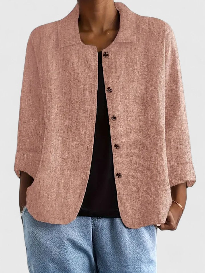 Claudine | Women's Loose-Fit Layering Top with Open or Closed Front