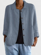 Claudine | Women's Loose-Fit Layering Top with Open or Closed Front