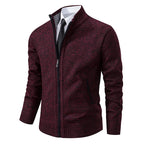 Caleb | Men's Merino Wool Full-Zip Mock Neck Sweater