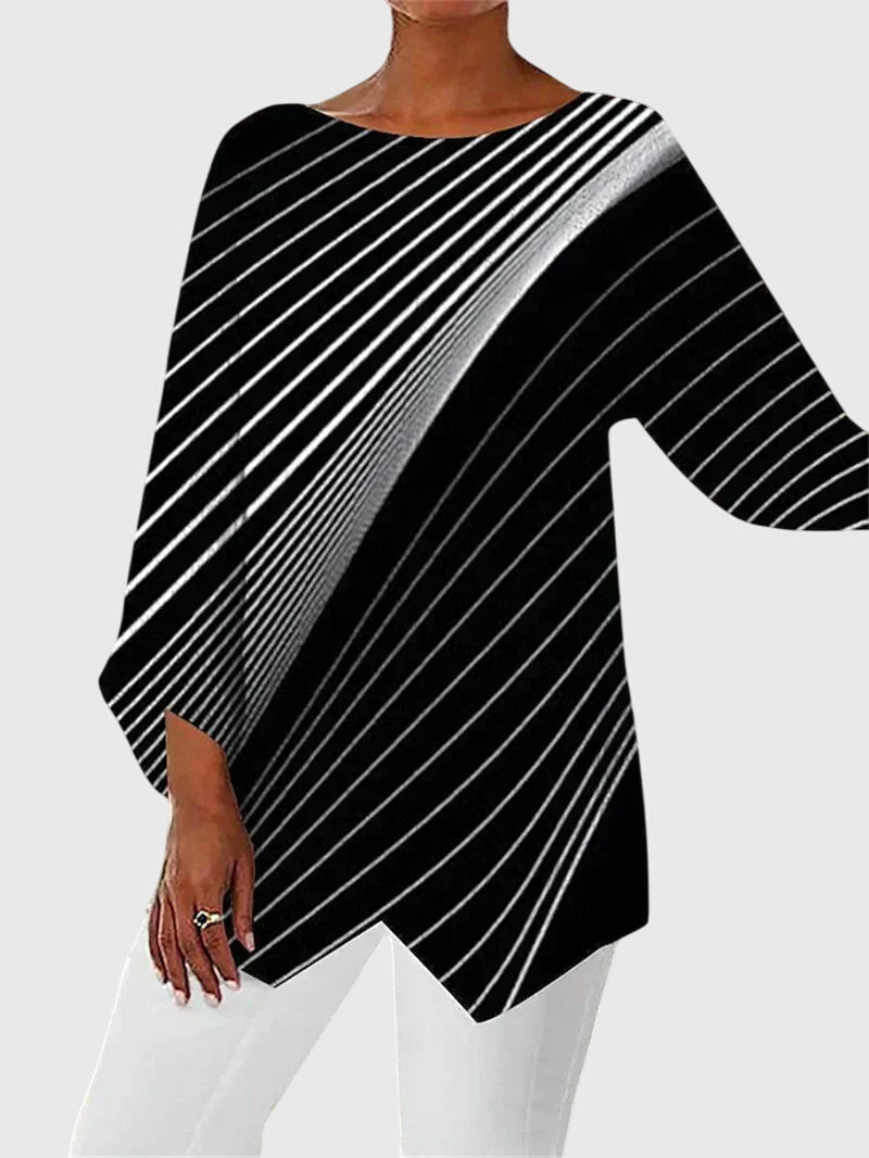 Alayah | Women's Relaxed-Fit Crew Neck Top with Printed Design