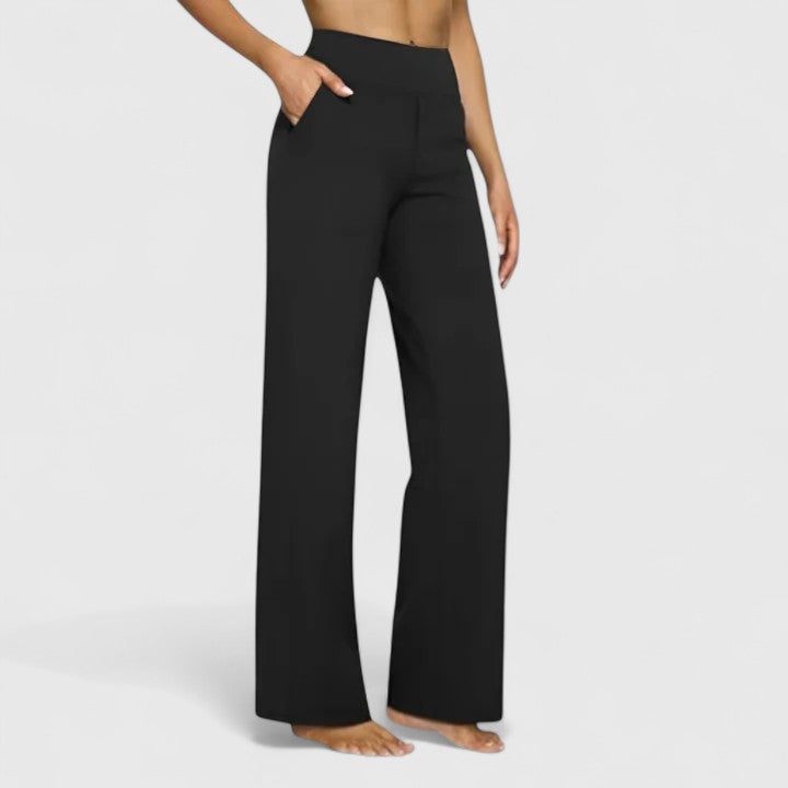 Hilary | Women's Pull-On Wide-Waistband Pants with Deep Side Pockets