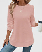 Nadyalyn | Women's Elegant Long-Sleeve Top with Round O-Neck