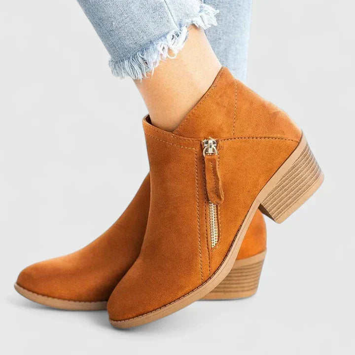 Auryziah | Women's Orthopedic Boots with Side Zipper and Small Heel