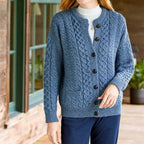 Victoria | Women's Cable-Knit Button-Front Relaxed Cardigan Sweater