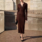 Aderyn | Tailored Midi Dress With Button Details