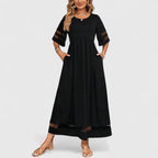 Delymarina | Women's Elegant Empire-Waist Midi Dress with Flowing Skirt