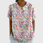 Jenna | Women's Relaxed-Fit Short-Sleeve Blouse with Floral Print