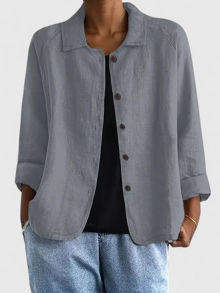 Claudine | Women's Loose-Fit Layering Top with Open or Closed Front