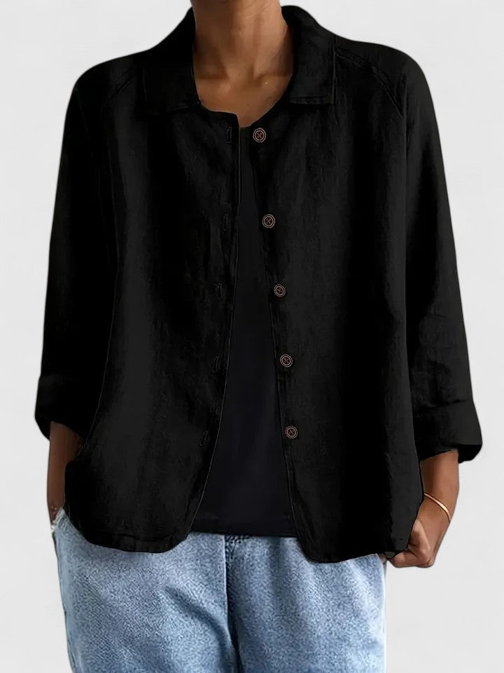Claudine | Women's Loose-Fit Layering Top with Open or Closed Front