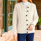 Victoria | Women's Cable-Knit Button-Front Relaxed Cardigan Sweater