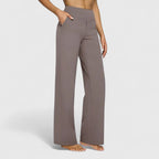 Hilary | Women's Pull-On Wide-Waistband Pants with Deep Side Pockets