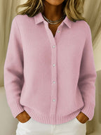 Lisa | Women's Classic Knitted Button Cardigan with Refined Collar