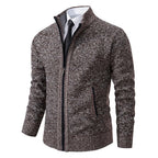 Caleb | Men's Merino Wool Full-Zip Mock Neck Sweater