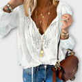 Brunetta | Women's Lace Tie-Neck Blouse with Billowy Sleeves