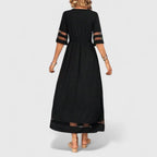 Delymarina | Women's Elegant Empire-Waist Midi Dress with Flowing Skirt