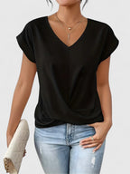 Mahrianne | Women's Comfortable V-Neck Top with Twist Front Detail