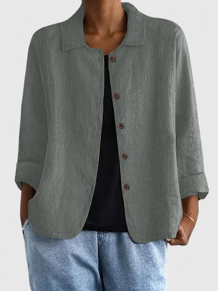 Claudine | Women's Loose-Fit Layering Top with Open or Closed Front