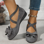 Krysa | Women's Crossed Elastic Band Flats with Wedge Sole and Soft Interior