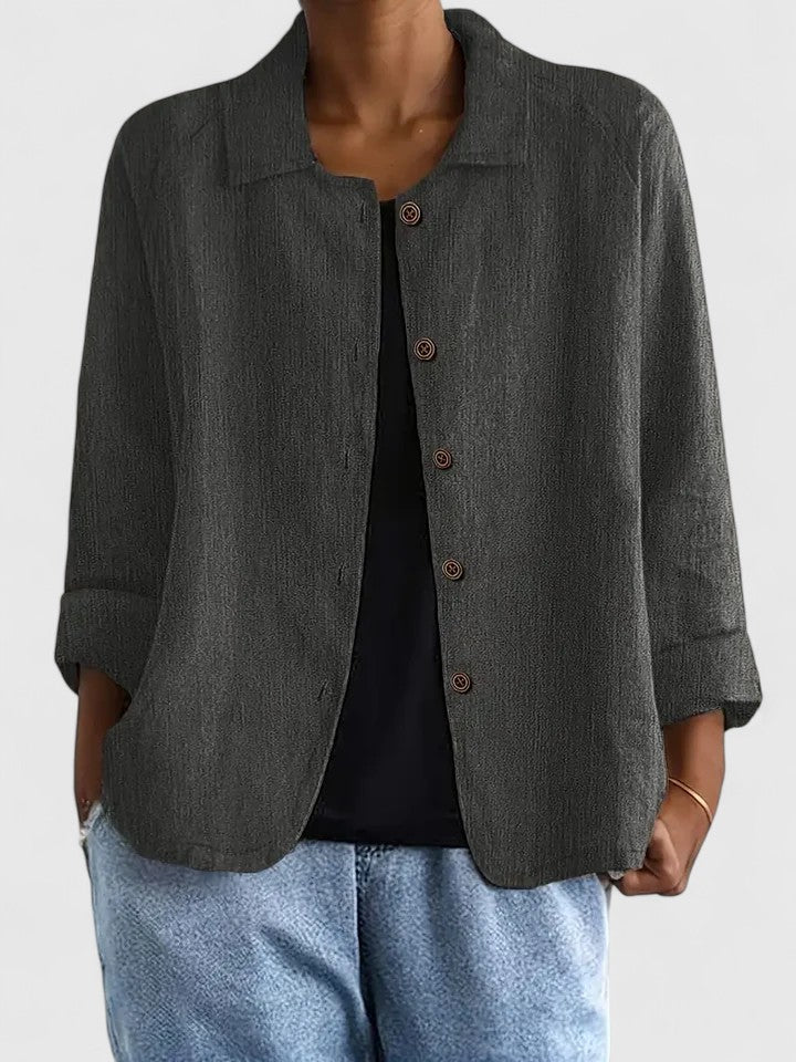 Claudine | Women's Loose-Fit Layering Top with Open or Closed Front