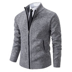 Caleb | Men's Merino Wool Full-Zip Mock Neck Sweater
