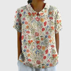 Jenna | Women's Relaxed-Fit Short-Sleeve Blouse with Floral Print