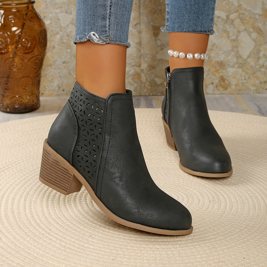 Talen | Women's Orthopedic Boots with Laser Cut Details and Non Slip Sole