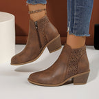 Talen | Women's Orthopedic Boots with Laser Cut Details and Non Slip Sole