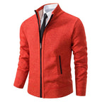 Caleb | Men's Merino Wool Full-Zip Mock Neck Sweater