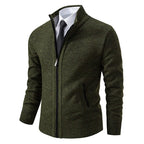 Caleb | Men's Merino Wool Full-Zip Mock Neck Sweater