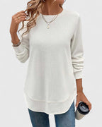 Nadyalyn | Women's Elegant Long-Sleeve Top with Round O-Neck