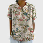 Jenna | Women's Relaxed-Fit Short-Sleeve Blouse with Floral Print