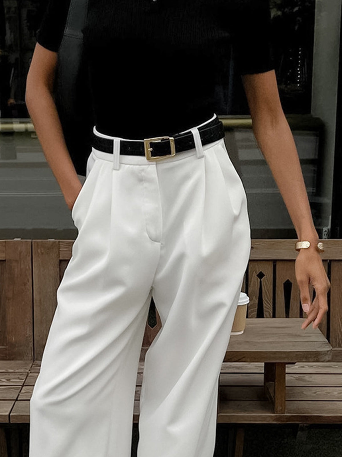 Meira | Women's Regular-Fit Non-Stretch Long Pants, Elegant Tailored Look