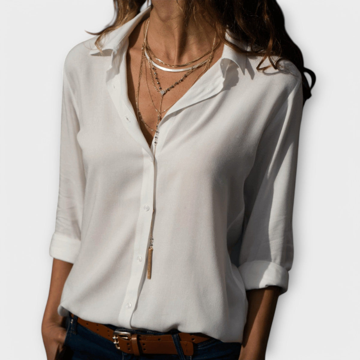 Natalie | Women's Tailored Blouse with Classic Cut and Elegant Detailing