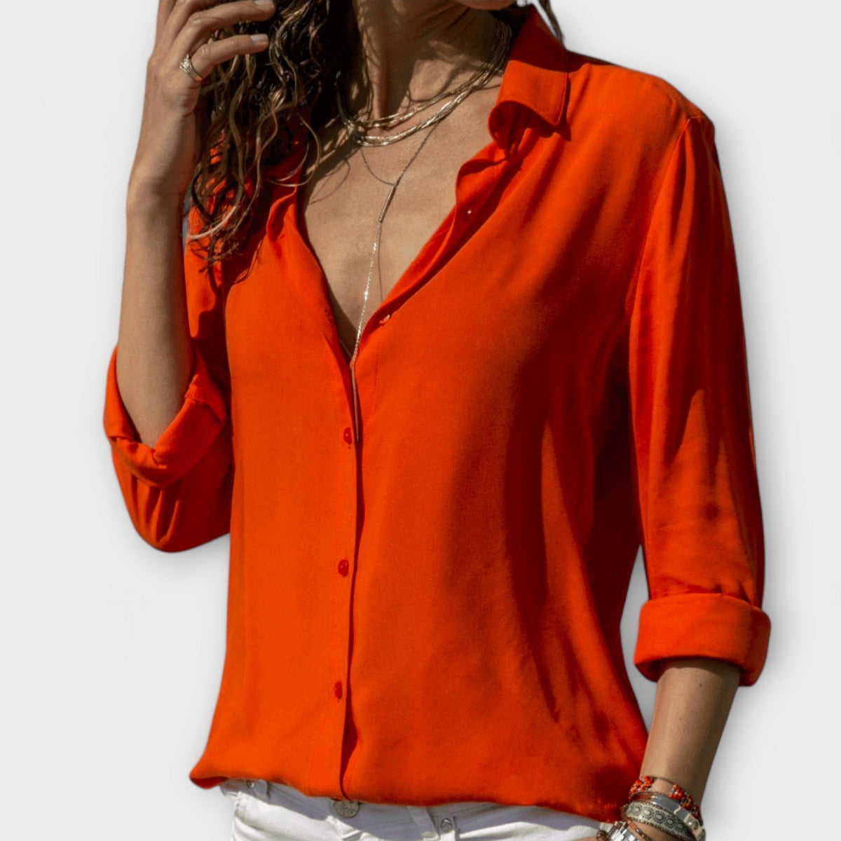 Natalie | Women's Tailored Blouse with Classic Cut and Elegant Detailing