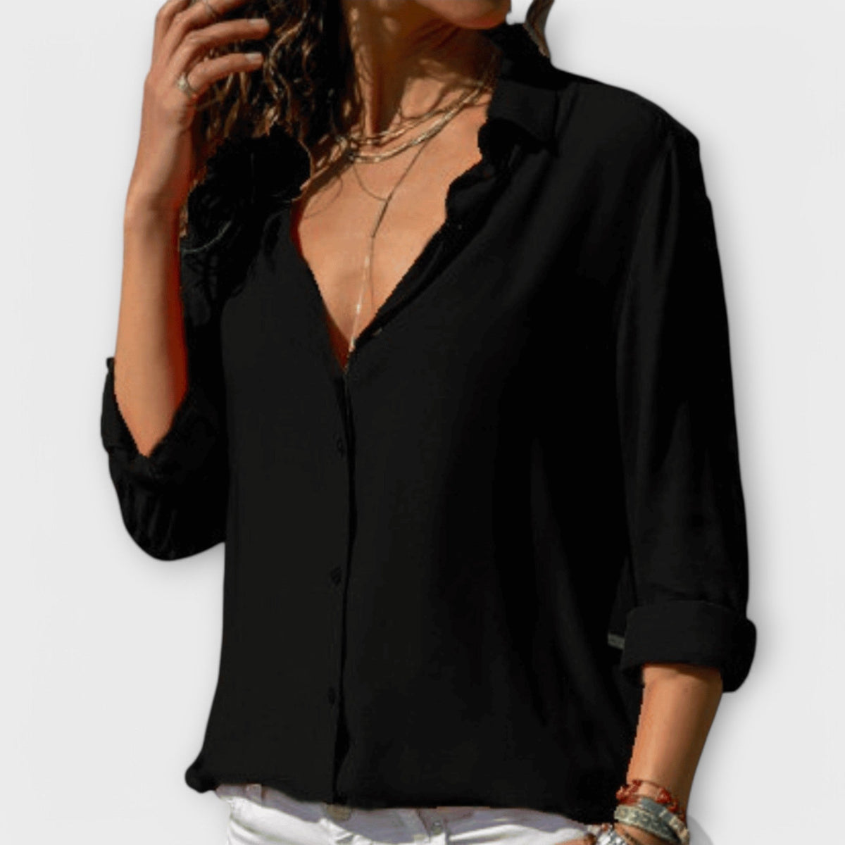Natalie | Women's Tailored Blouse with Classic Cut and Elegant Detailing