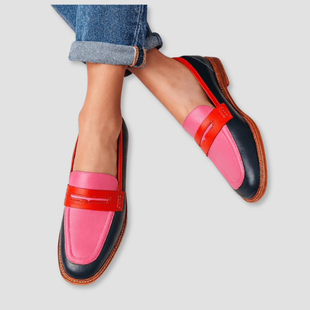 Viva | Women's Color-Block Loafers with Cushioned Insole and Rubber Sole