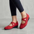 Natalie | Women’s Orthopedic Criss-Cross Strap Wedge Flats