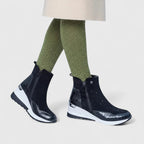 Maele | Women's Suede Ankle Boots with Zipper, Wedge Insole and Non Slip Sole