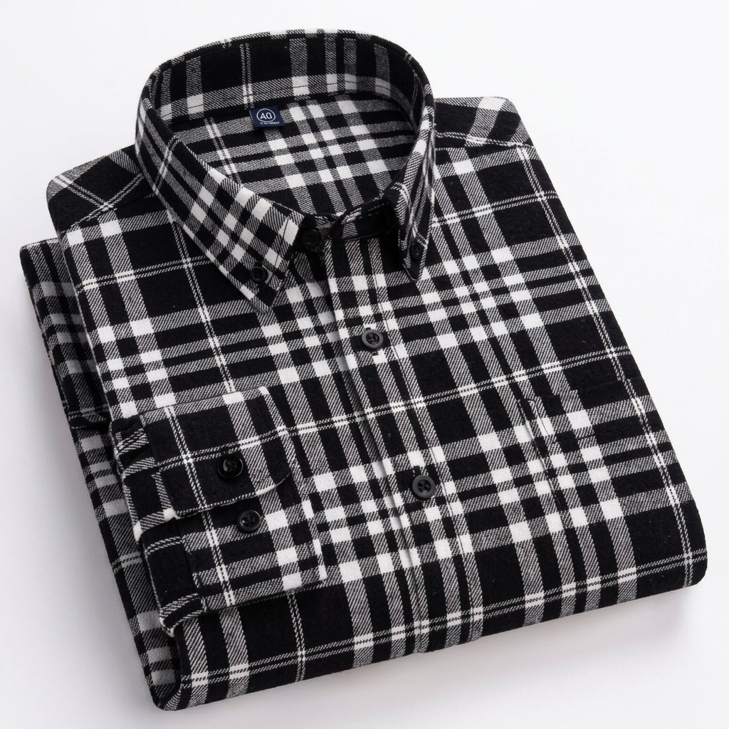 Matthew | Men's Plaid Long-Sleeve Button-Down Shirt