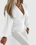 Loravine | Women's Elegant V-Neck Top with Tailored Flattering Fit