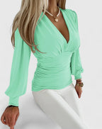 Loravine | Women's Elegant V-Neck Top with Tailored Flattering Fit