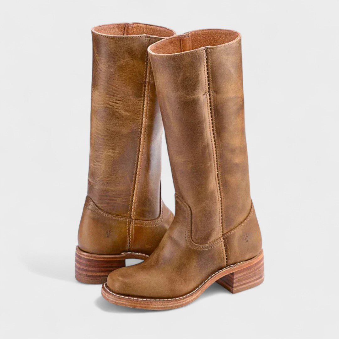 Sapphire | Women's Block Heel Tall Boots with Equestrian-Inspired Design