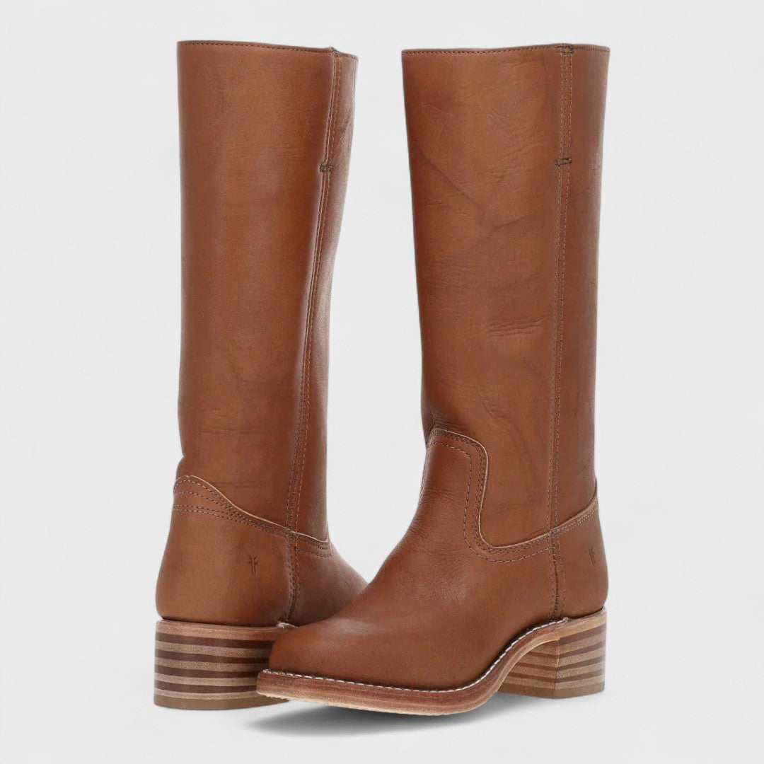 Sapphire | Women's Block Heel Tall Boots with Equestrian-Inspired Design
