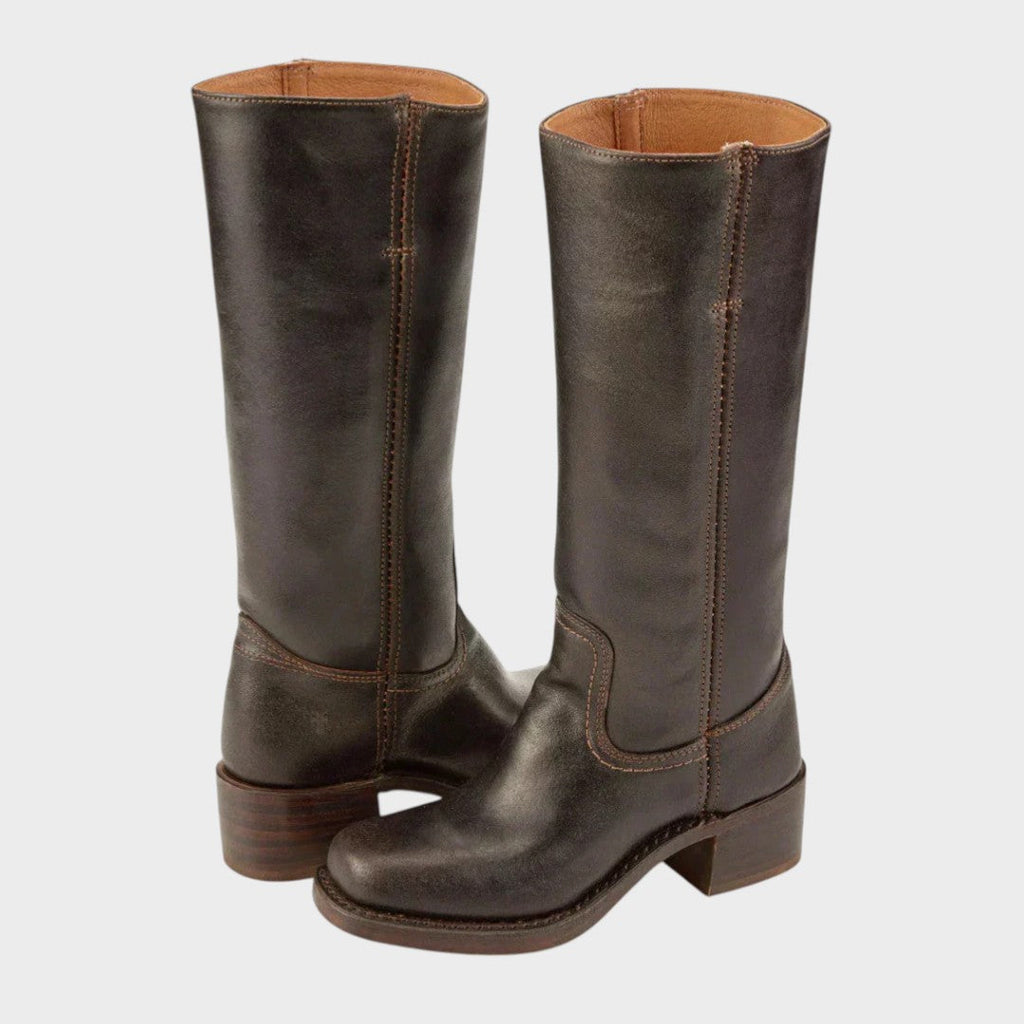 Sapphire | Women's Block Heel Tall Boots with Equestrian-Inspired Design
