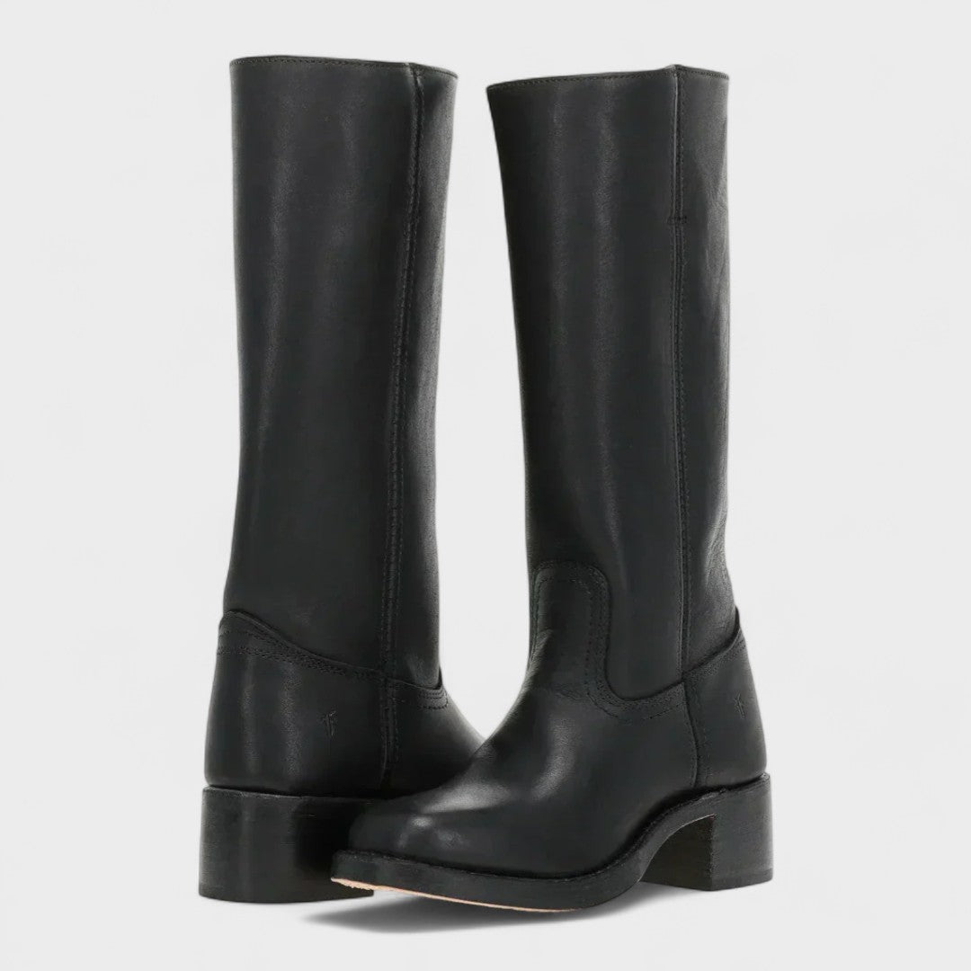 Sapphire | Women's Block Heel Tall Boots with Equestrian-Inspired Design