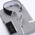 Jayson | Men's Tailored-Fit Long-Sleeve Cotton Blend Shirt, Wrinkle-Resistant