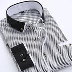 Jayson | Men's Tailored-Fit Long-Sleeve Cotton Blend Shirt, Wrinkle-Resistant