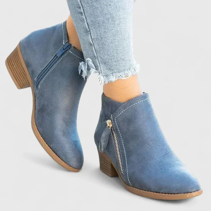 Auryziah | Women's Orthopedic Boots with Side Zipper and Small Heel