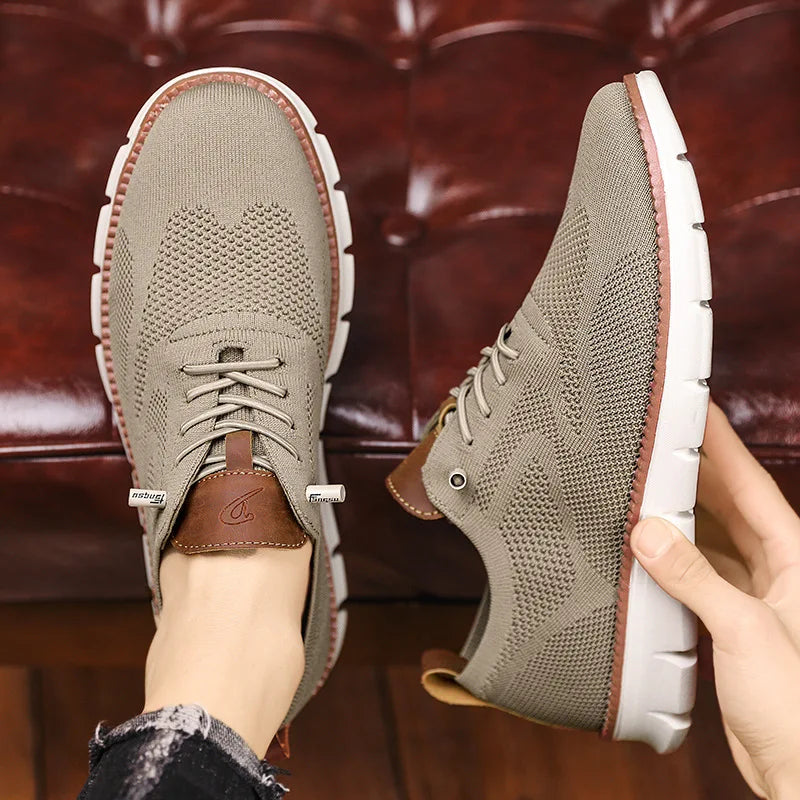 William | Men's Lightweight Breathable Knit Lace-Up Casual Sneakers